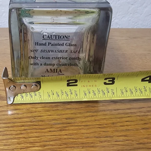 AMIA Studios • Hand Paint Glass Vase Grape Vines 10” - Picture 9 of 9